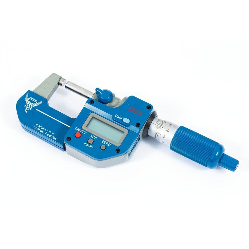 PEC TOOLS ميكرومتر رقمي ذو أصل مطلق IP65 0-1"/25 مم، مقاوم للزيت ورش الماء، أداة قياس عالية الدقة مع شاشة LCD، وجوه قياس من كربيد، قفل مغزل، مع تحويل بين البوصة/المتر - Image 2